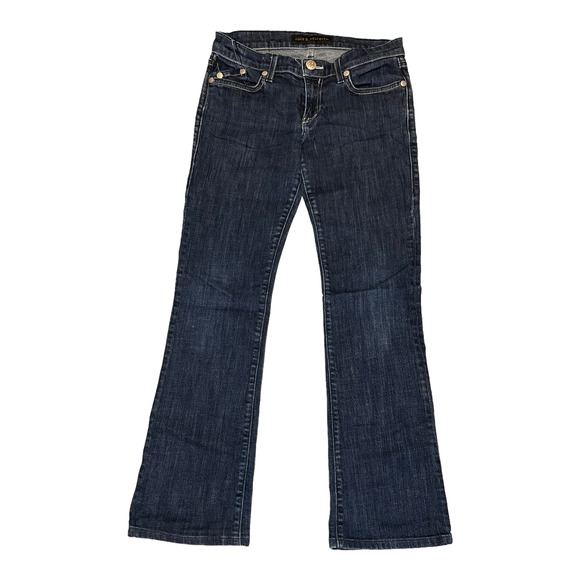 Rock & Republic Womens Stretch Jeans BootCut Flare Dark Wash Size 27 Embroidered - Picture 5 of 7